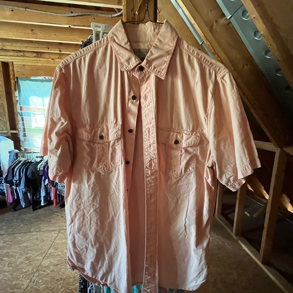 Mens peach Sonoma button up short sleeve size Small